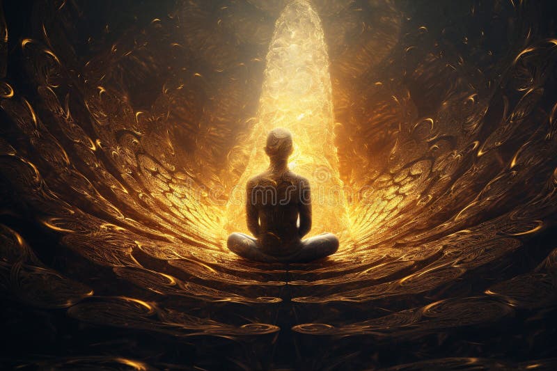 Chakra Silhouette Aura Peace Zen Energy Yoga Spiritual Meditation Pose.  Generative AI. Stock Illustration - Illustration of pose, generated:  277916841