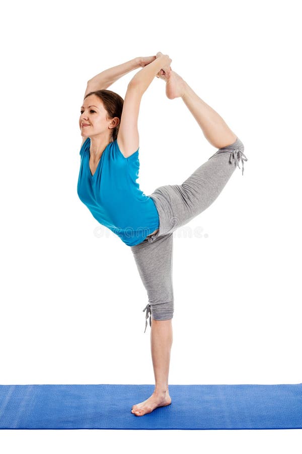 Yoga - Young Beautiful Woman Doing Yoga Asana Excerise Isolated Stock ...