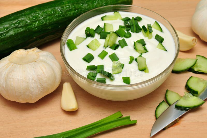 Yoghurt with cucumber