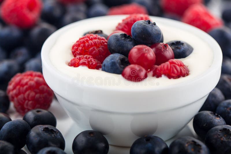 Yoghurt en fruit