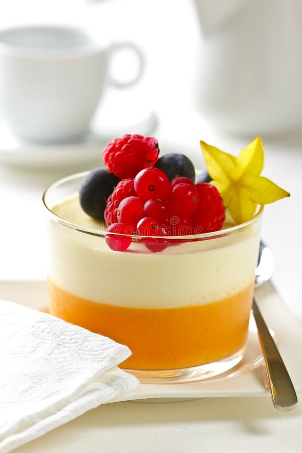 Yoghurt and fruit dessert stock image. Image of care 28297753