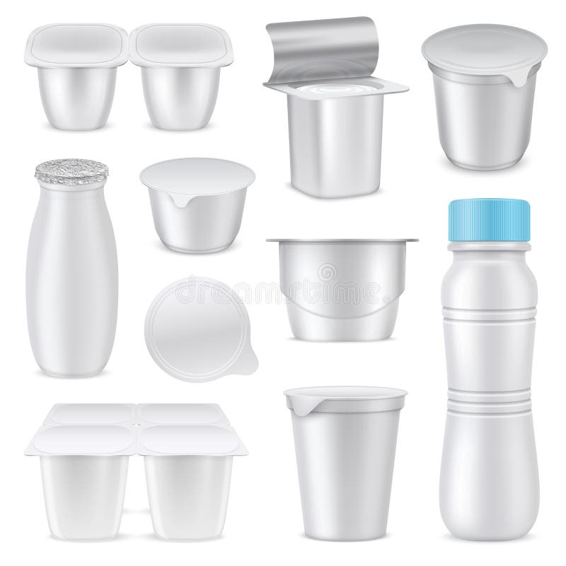 Download Yoghurt Mockup Template Packaging Icon Set Stock Vector ...