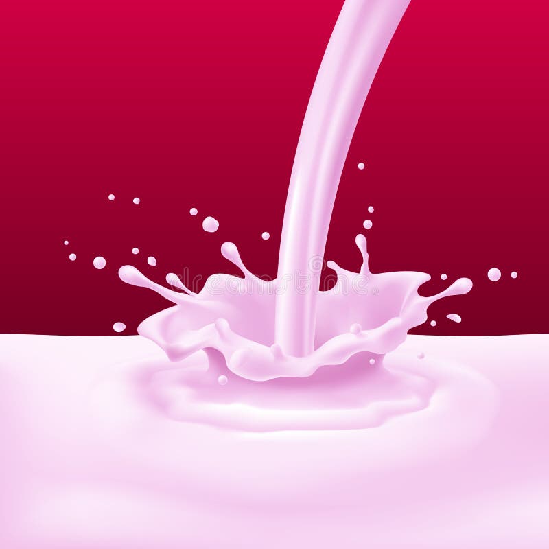 Yoghurt som häller med färgstänk vektor illustrationer Yoghurt som häller med färgstänk vektor illustrationer