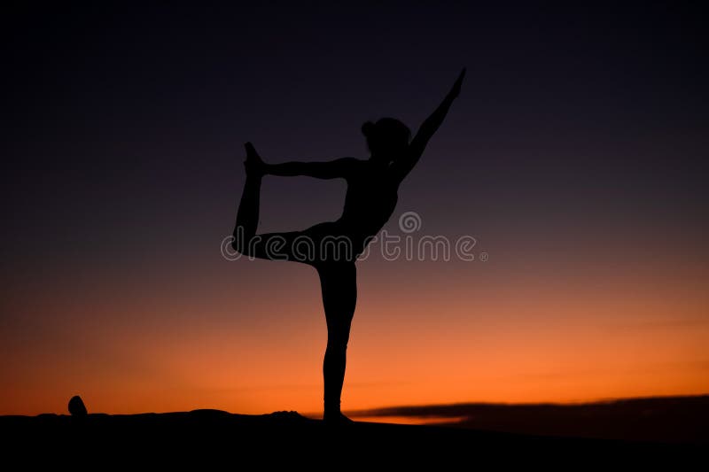 Yogi Master Silhouette on the beach royalty free stock photo