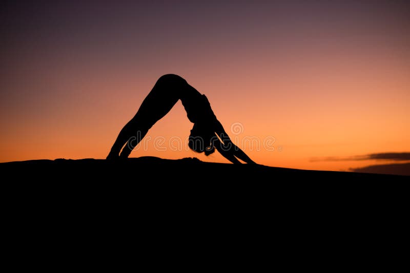 Yogi Master Silhouette on the beach royalty free stock image