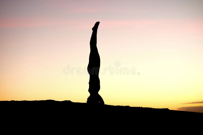 Yogi Master Silhouette on the beach royalty free stock image