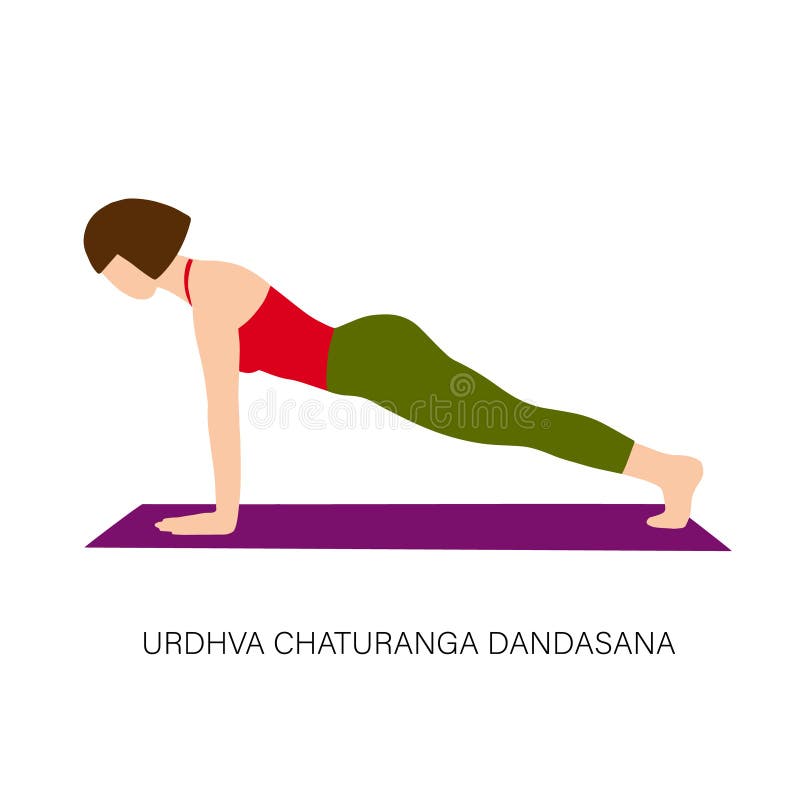 Women Silhouette. High Plank Yoga Pose. Uttihita Chaturanga Dandasana Stock  Vector - Illustration of asana, class: 85894596