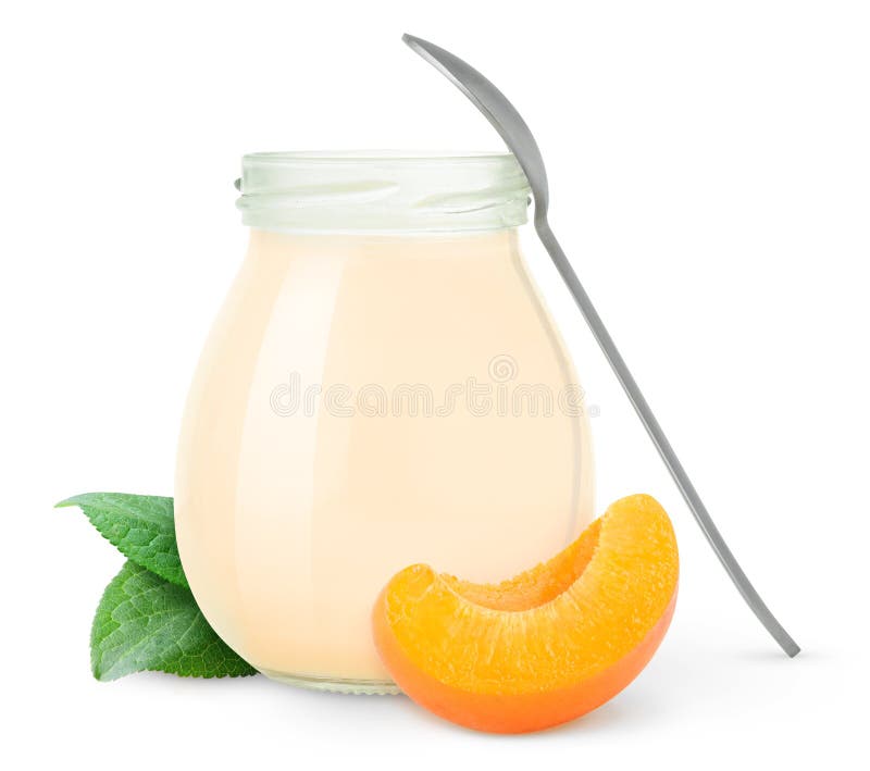 Yogur del melocotón o del albaricoque imagenes de archivo Yogur del melocotón o del albaricoque imagenes de archivo