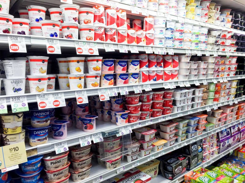 Yogurt Aisle editorial stock photo. Image of store, brands 80746723
