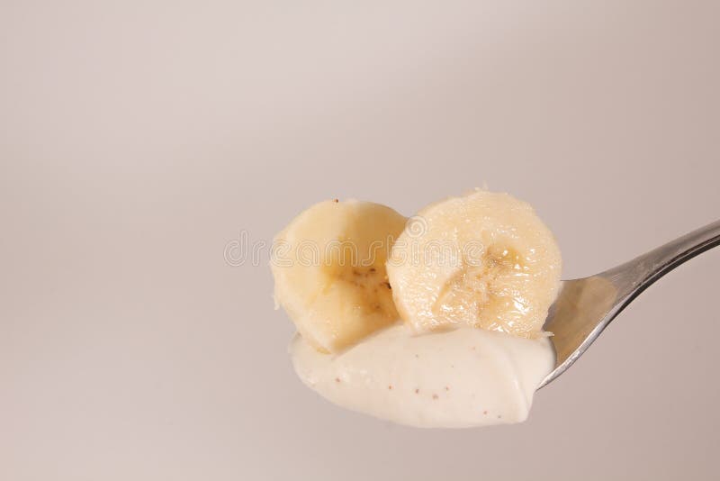 Yogurt with Bananas stock photography