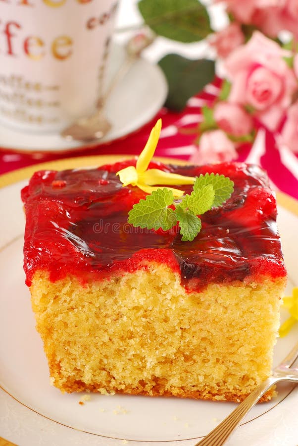 Yogurt Cake with Fruit Jelly Stock Photo Image of yogurt, fluffy