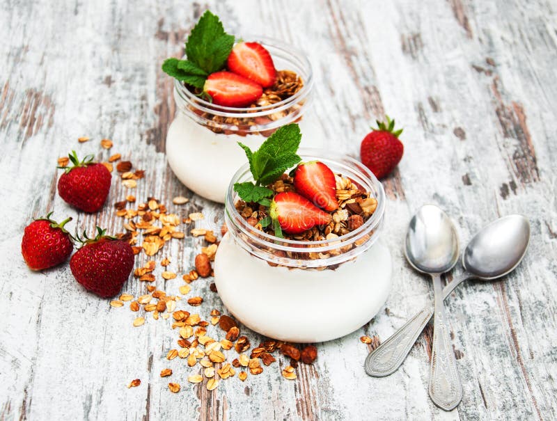Yogurt and Granola for Breakfast Stock Photo - Image of granola