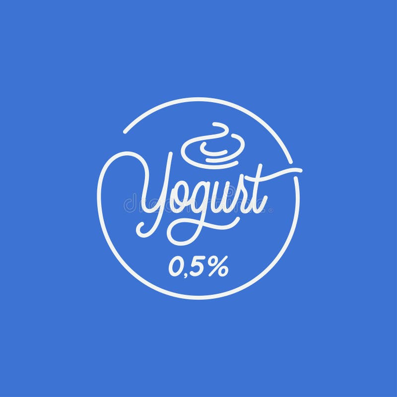 yogurt cream logo. Frozen yogurt vintage lettering set background, Stock  vector