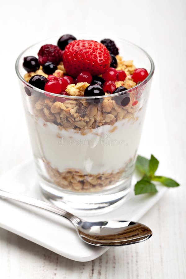 Yogurt with Muesli and Berries Stock Image - Image of food, fruit: 26349079