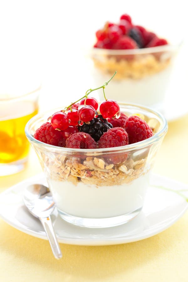 Yogurt ,muesli ,berries and honey royalty free stock photo Yogurt ,muesli ,berries and honey royalty free stock photo