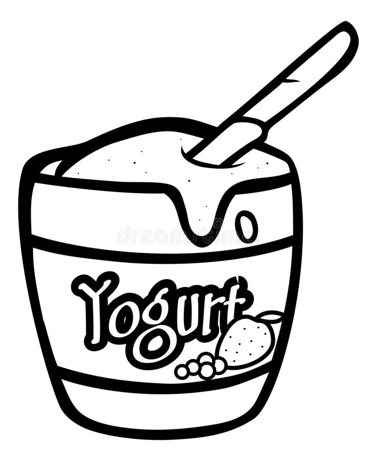 Download Yogurt outline stock illustration. Illustration of dairy - 16468336
