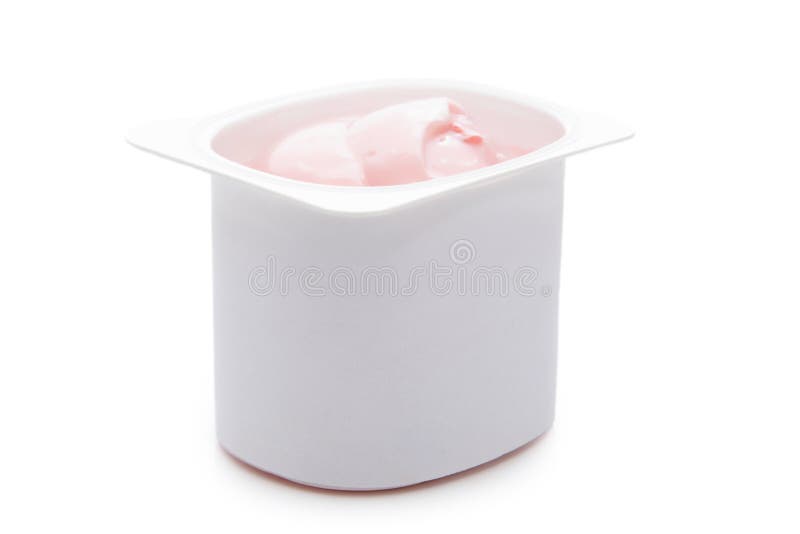 Yogurt in plastic container