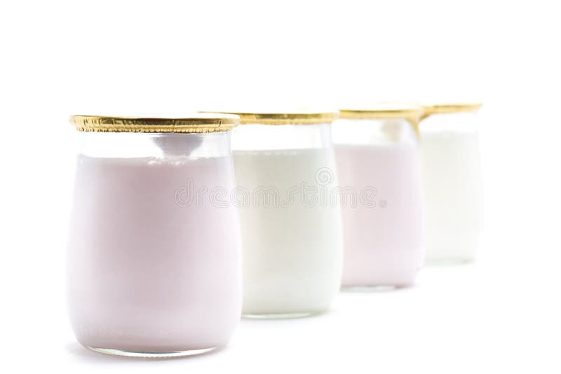 Yogurt strawberry and natural stock photography
