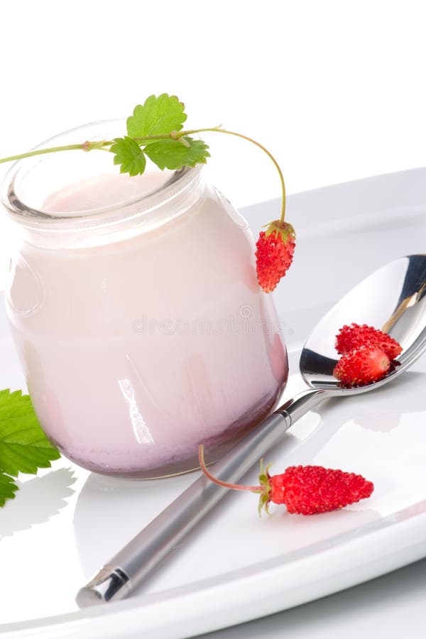 Yogurt and wild strawberries