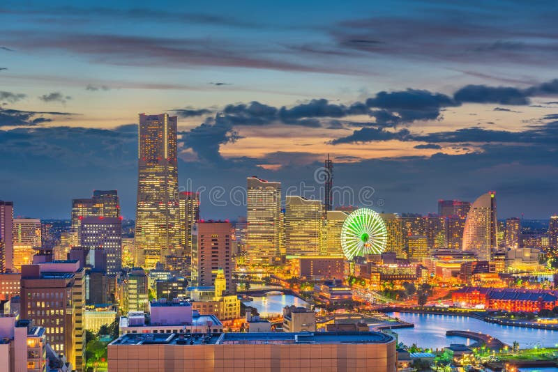 Yokohama, ορίζοντας πόλεων της Ιαπωνίας στοκ φωτογραφίες