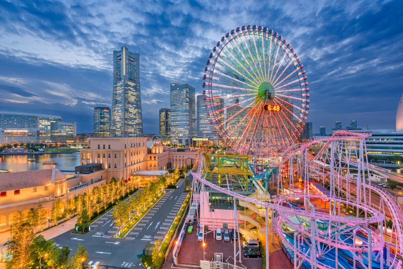 Yokohama, ορίζοντας της Ιαπωνίας στοκ εικόνες