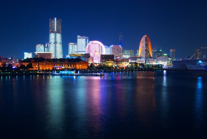 Yokohama όψης νύχτας της Ιαπωνίας στοκ εικόνα με δικαίωμα ελεύθερης χρήσης