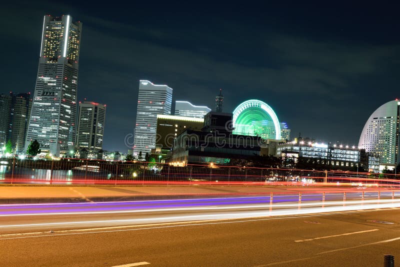 Yokohama & Bewegend verkeer stock foto's