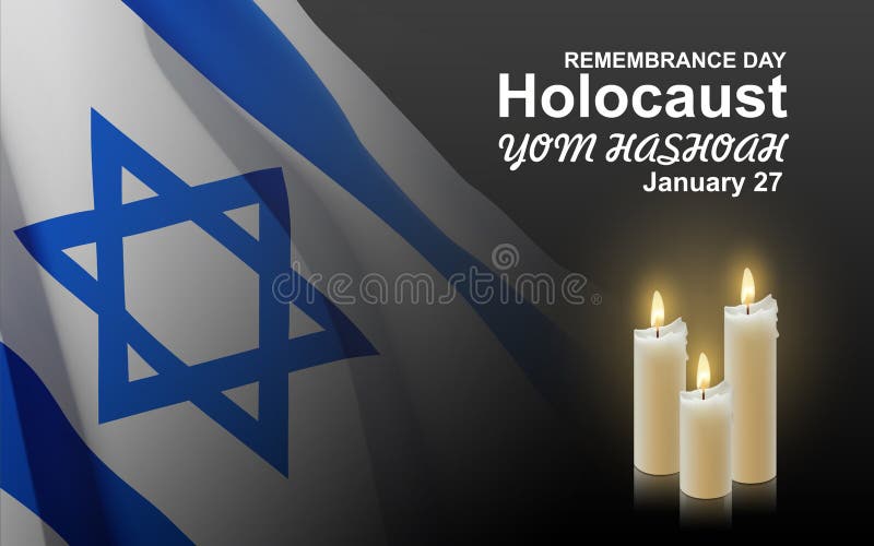 Yom hashoah. ziua comemorării holocaustului vector illustration