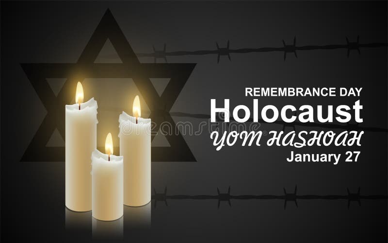 Yom hashoah. ziua comemorării holocaustului vector illustration