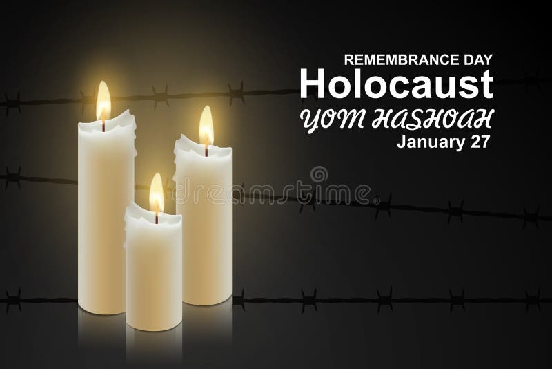 Yom hashoah. ziua comemorării holocaustului stock illustration