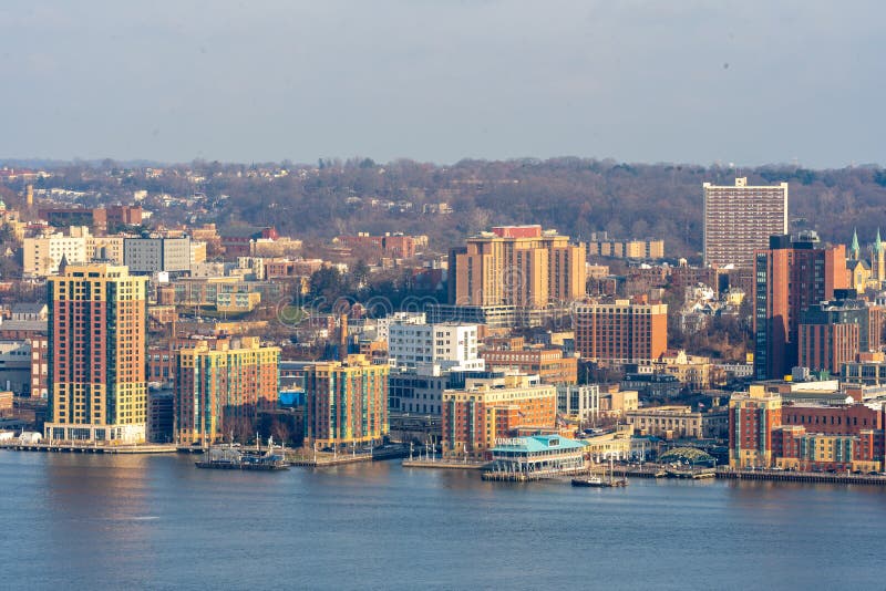 Yonkers, NY / United States - May 2, 2020: Close Up View of the Yonker