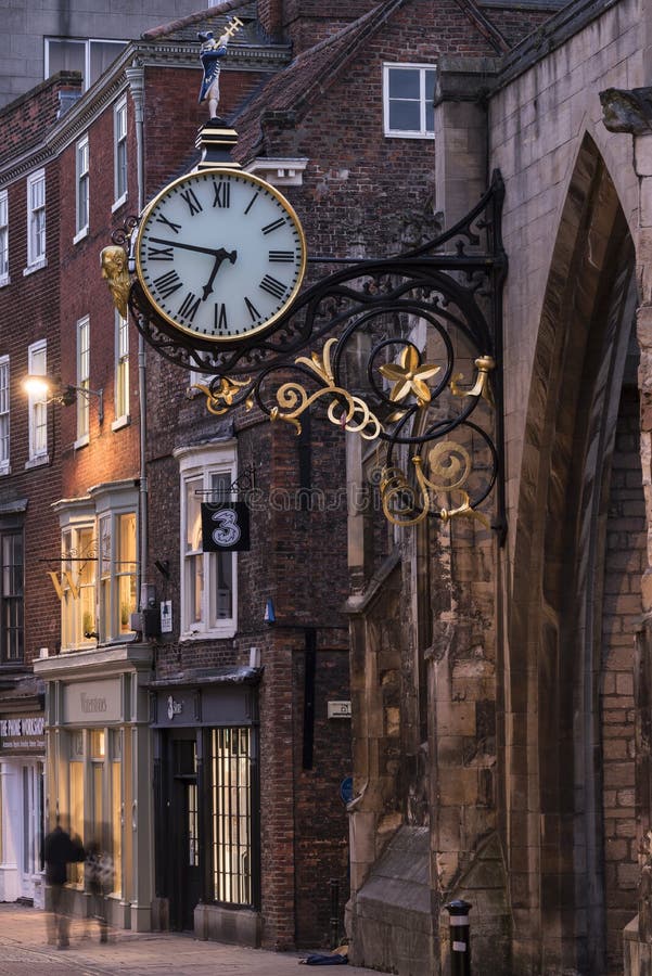 York, England Street and Clock