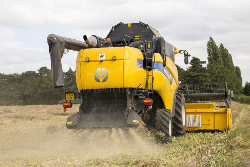 York, UK - 5 AUGUST 2015. A New Holland Combine Harvester at wo