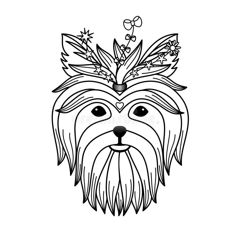Yorkshire terrier tattoo stock vector. Illustration of style - 61019348