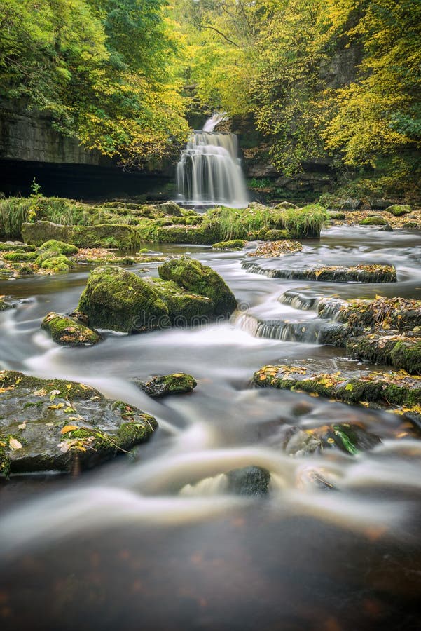 Yorkshire waterfall in gorgeous Autumn colour