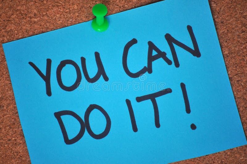 Download You Can Do It! Note On Pinboard Stock Photo - Image of life, black: 22152810