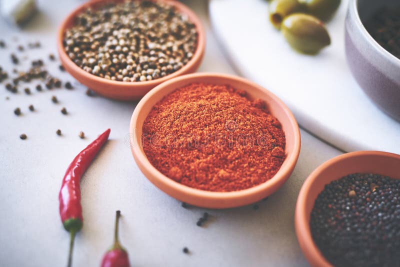 You Can Use Them for Everyday Cooking. an Assortment of Spices. Stock