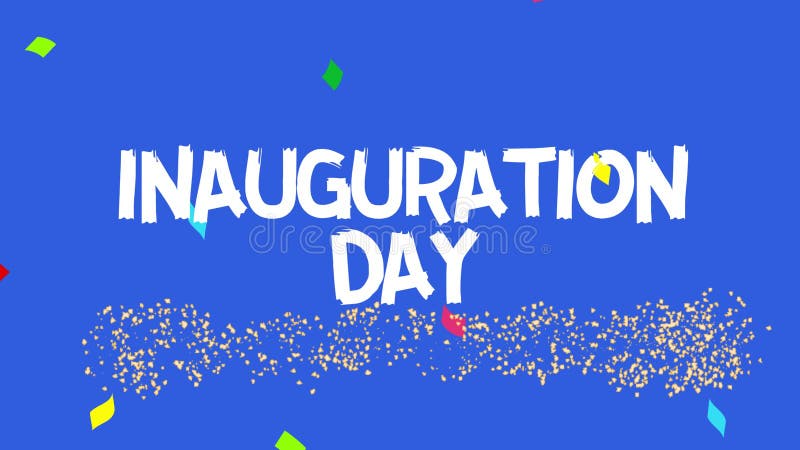 simple and kid lettering Inauguration Day wish and gold line