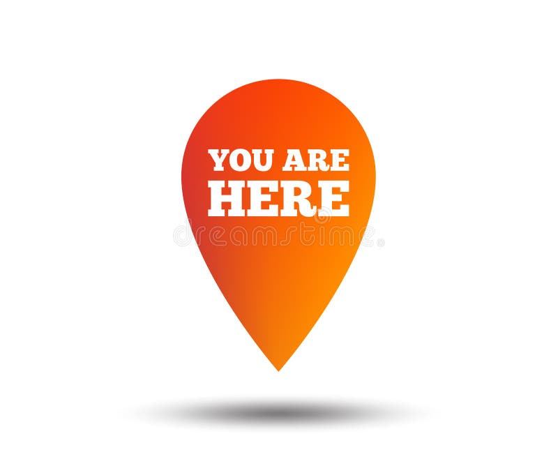 You are here sign icon. Info speech bubble.