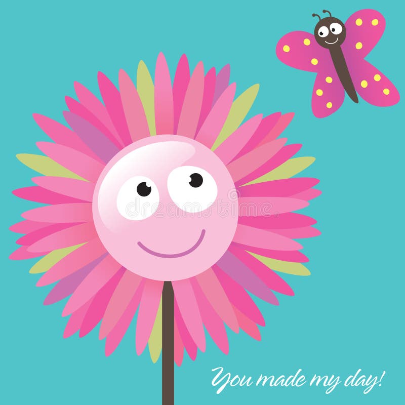 You Made My Day Card stock vector. Illustration of face ...