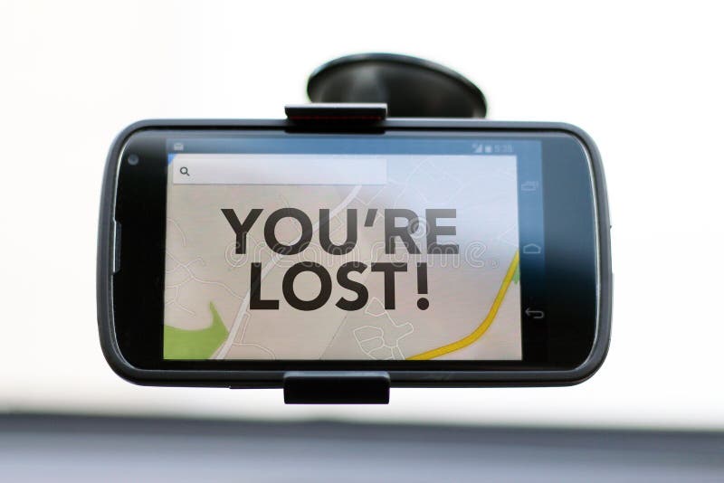 You Re Lost Type on a GPS Smart Phone Stock Photo - Image of navigation