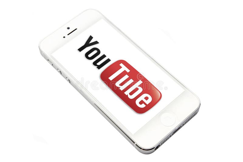You Tube logo display on iPhone 5 screen. Iphone screen recording stock images, royalty-free photos and pictures
