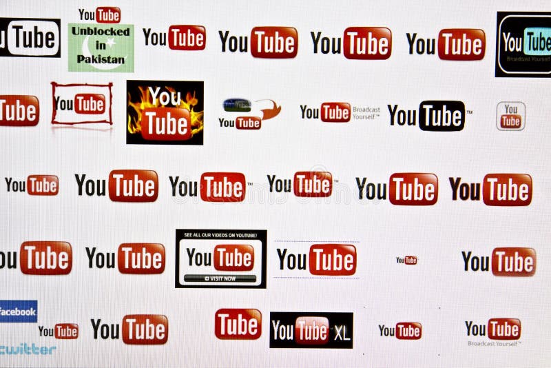 You Tube logo stock images