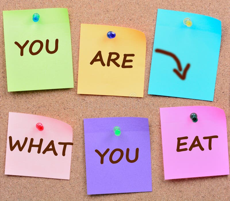 You are what you eat words on notes