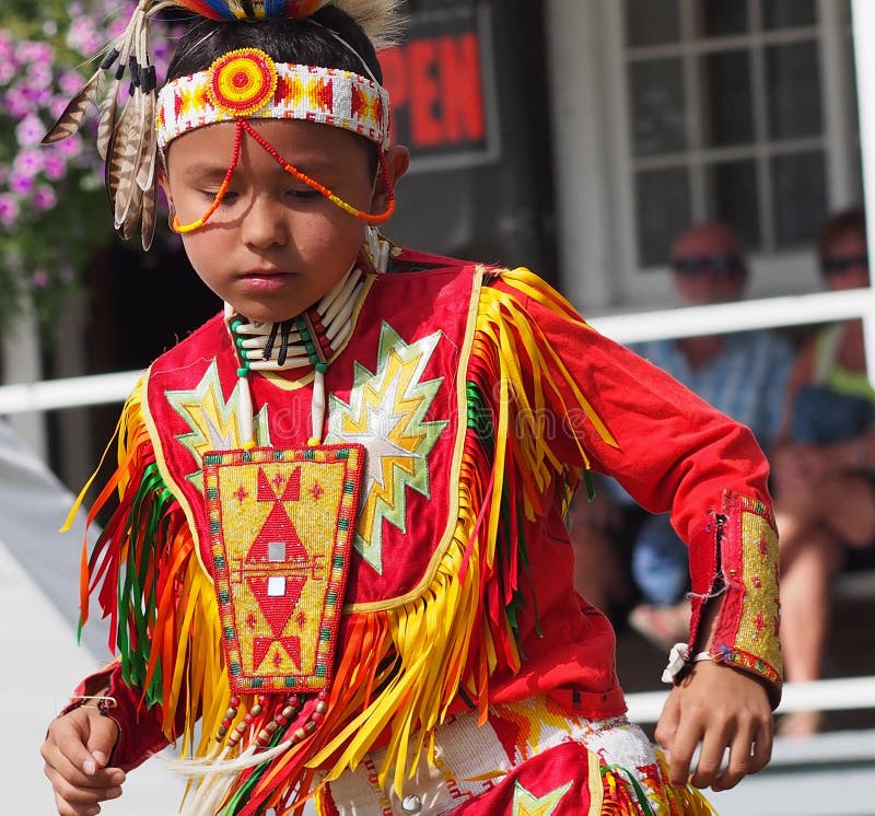 Young Aboriginal Boy Dancing stock photo