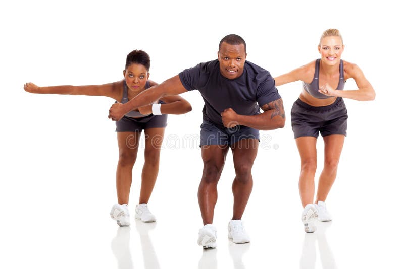 Young adult exercising stock images