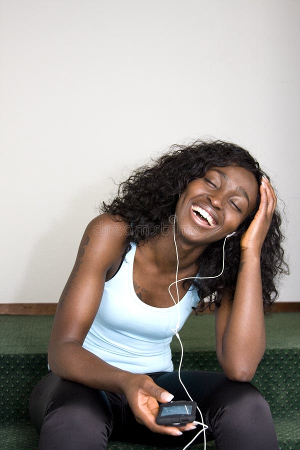 Young African American Female Listening to Music
