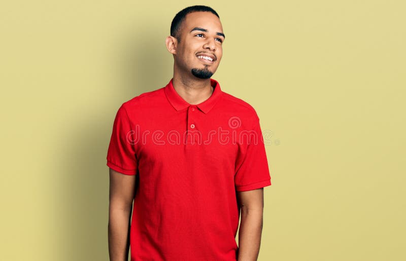red polo shirt side view