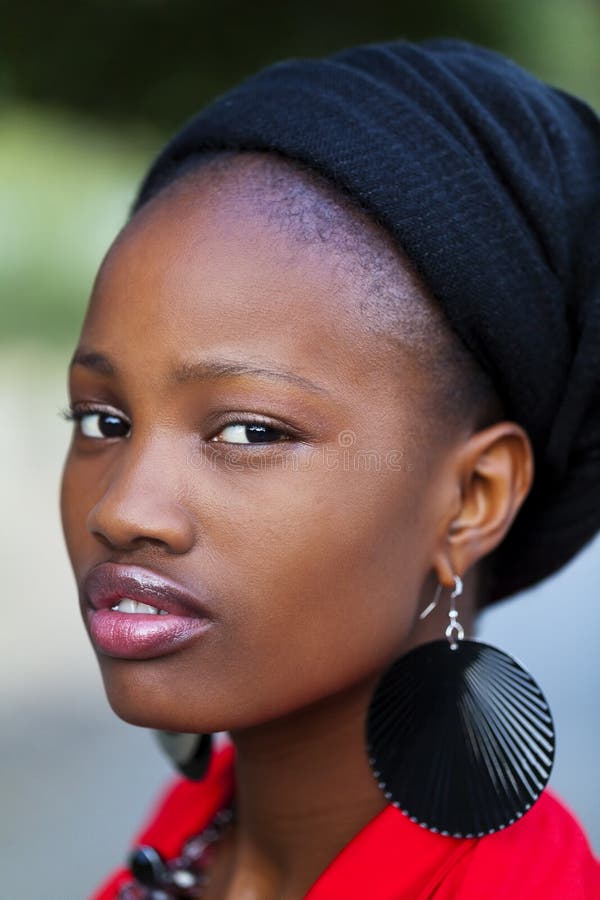 Young African American Teen Outdoor Portrait Hat Stock Ph