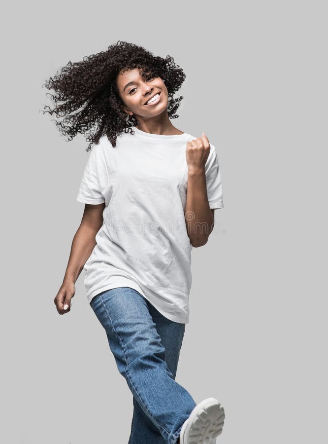 Young african american woman studio isolated portrait